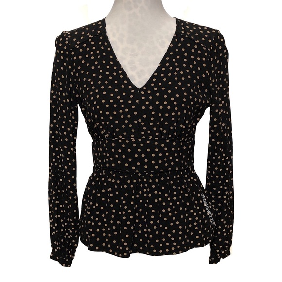 Boden Tops - Boden Peplum Polka Dot Blouse